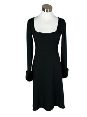 Heidi Heidi Wiesel Bergdorf Goodman Vintage Long Sleeve Dress Faux Fur 
Small